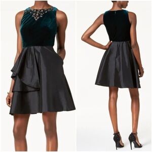 NEW Adrianna Papell Velvet Taffeta Party Dress
